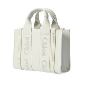 Chloe Tote Bag Woody Leather White